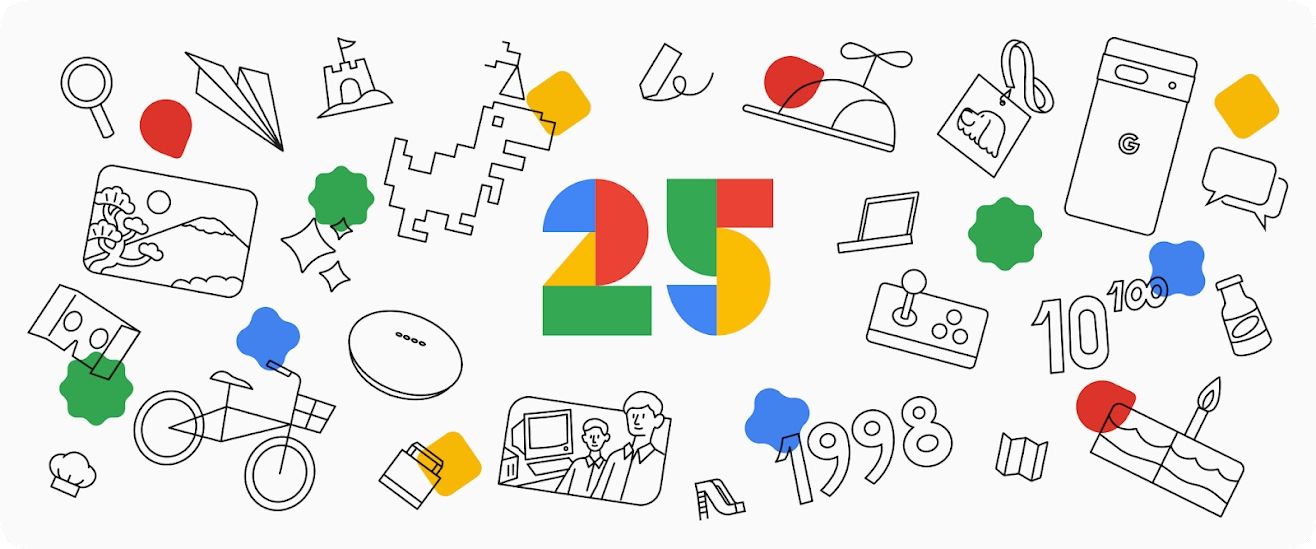 Google is celebrating its twenty fifth anniversary with fresh wallpapers