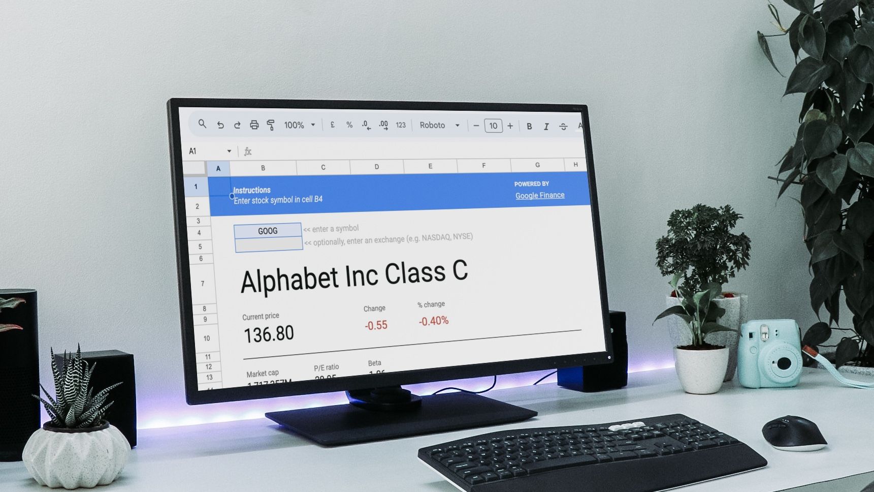Easy systems to trace stock prices in Google Sheets