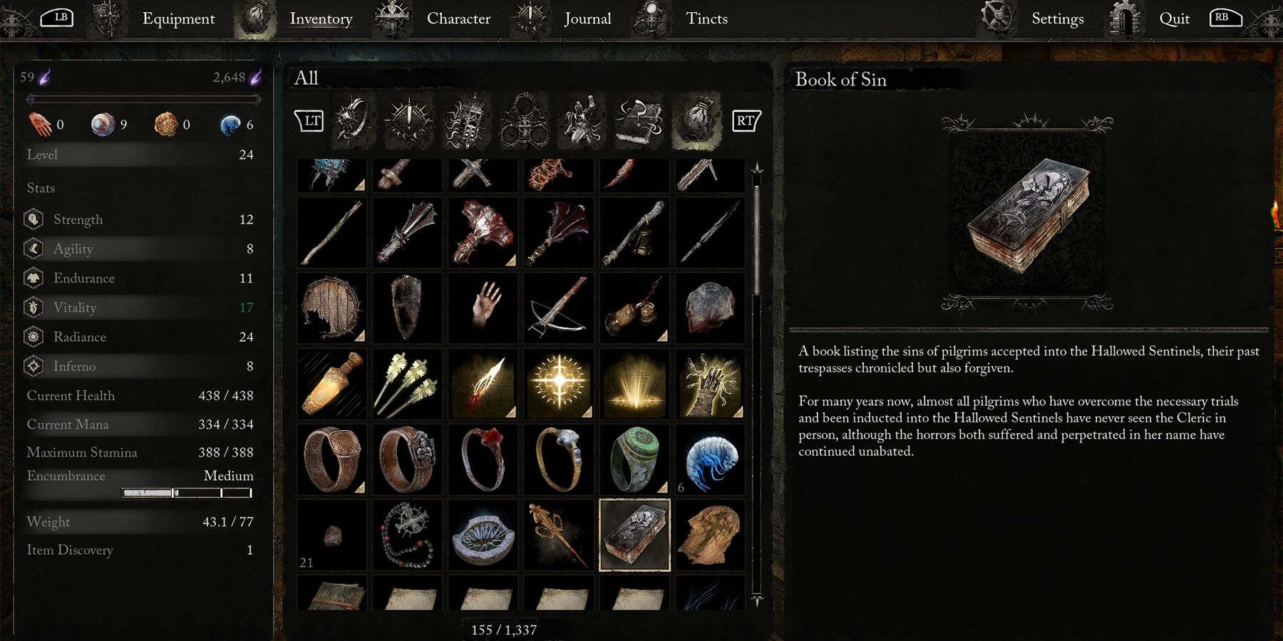 Lords of the Fallen: Ebook of Sin Characteristic (& Where To Exercise It)